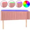Image de vidaXL LED Tête de lit rose 147x16x78/88 cm velours