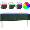 Image de vidaXL Tête de lit LED vert foncé 163x16x78/88 cm velours