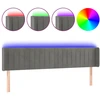 Image de vidaXL Tête de lit LED gris clair 183x16x78/88 cm velours
