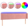 Image de vidaXL LED Tête de lit rose 183x16x78/88 cm velours