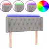 Image de vidaXL Tête de lit LED gris clair 103x16x78/88 cm Tissu