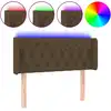 Image de vidaXL Tête de lit LED brun foncé 103x16x78/88 cm Tissu