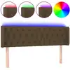 Image de vidaXL Tête de lit LED brun foncé 163x16x78/88 cm Tissu