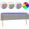 Image de vidaXL Tête de lit LED gris clair 183x16x78/88 cm Tissu