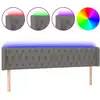 Image de vidaXL Tête de lit LED gris foncé 183x16x78/88 cm Tissu