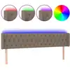 Image de vidaXL Tête de lit LED Taupe 203x16x78/88 cm Tissu