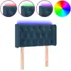Image de vidaXL Tête de lit LED bleu foncé 83x16x78/88 cm velours