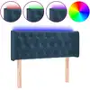 Image de vidaXL Tête de lit LED bleu foncé 103x16x78/88 cm velours