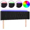 Image de vidaXL LED Tête de lit noir 147x16x78/88 cm velours