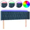 Image de vidaXL Tête de lit LED bleu foncé 147x16x78/88 cm velours