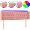 Image de vidaXL LED T  te de lit rose 147x16x78/88 cm velours