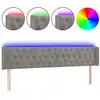Image de vidaXL Tête de lit LED gris clair 203x16x78/88 cm velours