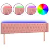 Image de vidaXL LED Tête de lit rose 203x16x78/88 cm velours