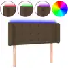 Image de vidaXL Tête de lit LED brun foncé 103x16x78/88 cm Tissu