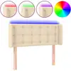 Image de vidaXL Tête de lit LED Crème 103x16x78/88 cm Tissu