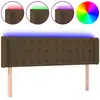 Image de vidaXL Tête de lit LED brun foncé 147x16x78/88 cm Tissu