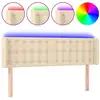 Image de vidaXL Tête de lit LED Crème 147x16x78/88 cm Tissu