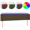 Image de vidaXL Tête de lit LED brun foncé 163x16x78/88 cm Tissu