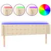 Image de vidaXL Tête de lit LED Crème 163x16x78/88 cm Tissu