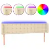 Image de vidaXL Tête de lit LED Crème 183x16x78/88 cm Tissu