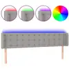 Image de vidaXL Tête de lit LED gris clair 203x16x78/88 cm Tissu