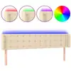 Image de vidaXL Tête de lit LED Crème 203x16x78/88 cm Tissu