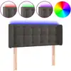 Image de vidaXL Tête de lit LED gris foncé 83x16x78/88 cm velours
