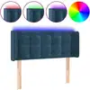 Image de vidaXL Tête de lit LED bleu foncé 93x16x78/88 cm velours