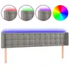 Image de vidaXL Tête de lit LED gris clair 163x16x78/88 cm velours