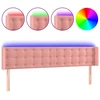 Image de vidaXL LED Tête de lit rose 203x16x78/88 cm velours