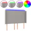 Image de vidaXL Tête de lit LED gris clair 147x16x118/128 cm Tissu