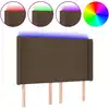 Image de vidaXL Tête de lit LED brun foncé 147x16x118/128 cm Tissu