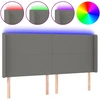 Image de vidaXL Tête de lit LED gris foncé 183x16x118/128 cm Tissu