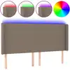 Image de vidaXL Tête de lit LED Taupe 183x16x118/128 cm Tissu