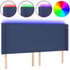 Image de vidaXL Tête de lit LED bleue 183x16x118/128 cm Tissu