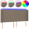 Image de vidaXL Tête de lit LED Taupe 203x16x118/128 cm Tissu
