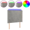 Image de vidaXL Tête de lit LED gris clair 83x16x118/128 cm velours