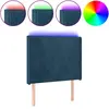 Image de vidaXL T  te de lit LED bleu fonc © 83x16x118/128 cm velours