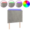 Image de vidaXL Tête de lit LED gris clair 93x16x118/128 cm velours