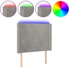Image de vidaXL Tête de lit LED gris clair 103x16x118/128 cm velours