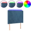 Image de vidaXL Tête de lit LED bleu foncé 103x16x118/128 cm velours