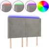 Image de vidaXL Tête de lit LED gris clair 147x16x118/128 cm velours