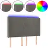 Image de vidaXL Tête de lit LED gris foncé 147x16x118/128 cm velours