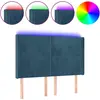 Image de vidaXL Tête de lit LED bleu foncé 147x16x118/128 cm velours
