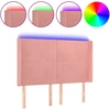 Image de vidaXL Tête de lit LED rose 147x16x118/128 cm velours