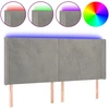 Image de vidaXL Tête de lit LED gris clair 163x16x118/128 cm velours