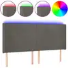 Image de vidaXL Tête de lit LED gris foncé 163x16x118/128 cm velours