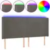 Image de vidaXL Tête de lit LED gris foncé 183x16x118/128 cm velours