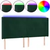 Image de vidaXL Tête de lit LED vert foncé 183x16x118/128 cm velours