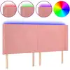 Image de vidaXL Tête de lit LED rose 183x16x118/128 cm velours